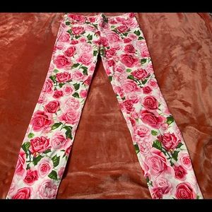 Pink floral Jeans size 12
